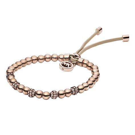 michael kors rose gold rush bead bangle bracelet|Michael Kors bracelet with lock.